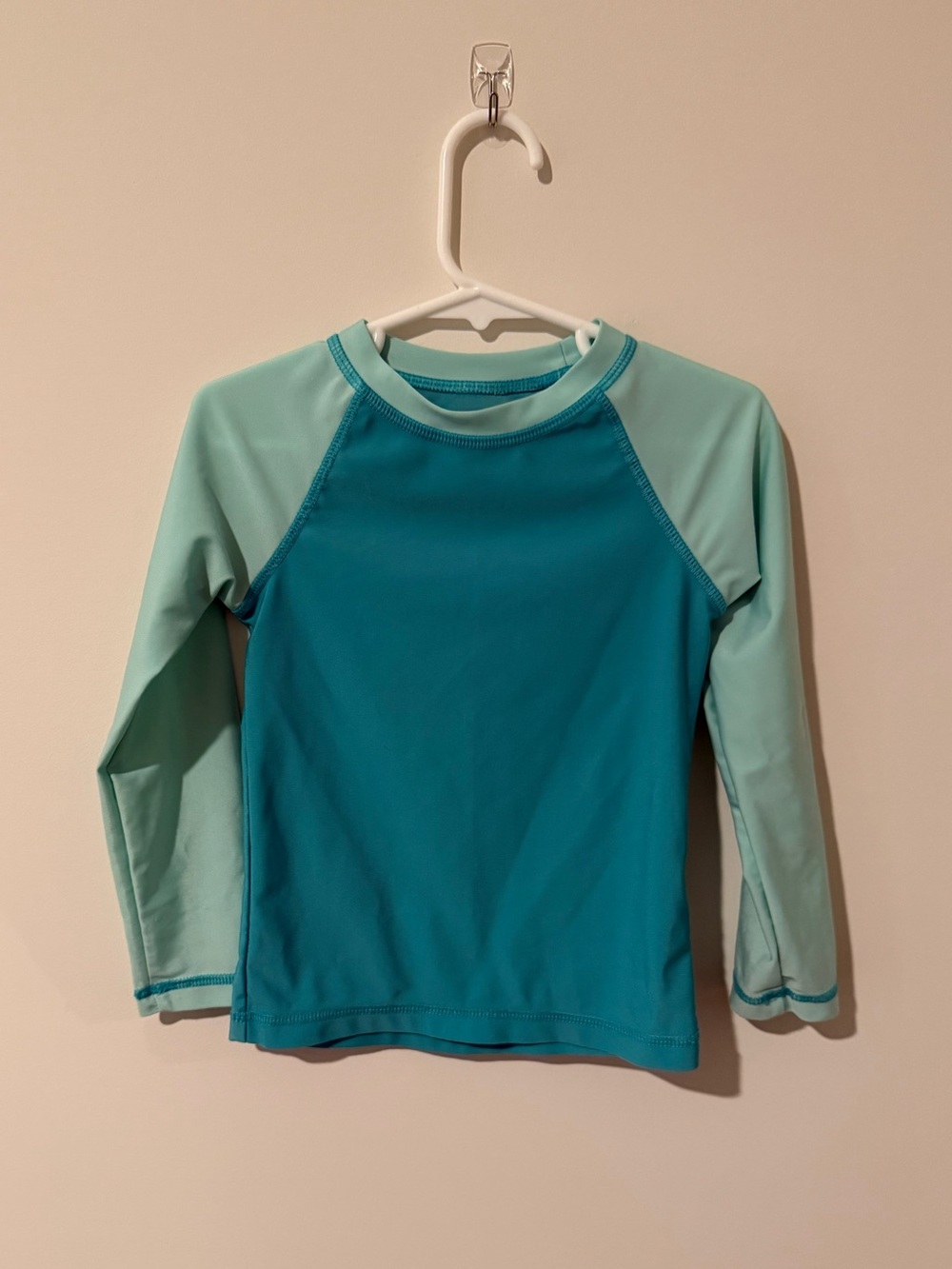 Children's Long-Sleeve Rash Guard Swim Top - Teal & Mint
